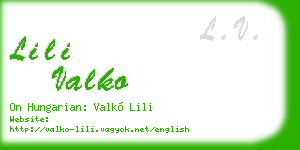 lili valko business card